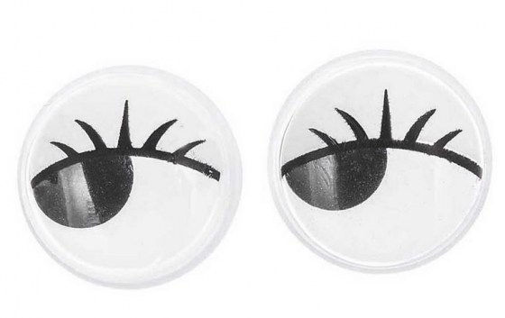 Wackelaugen mit Wimpern
